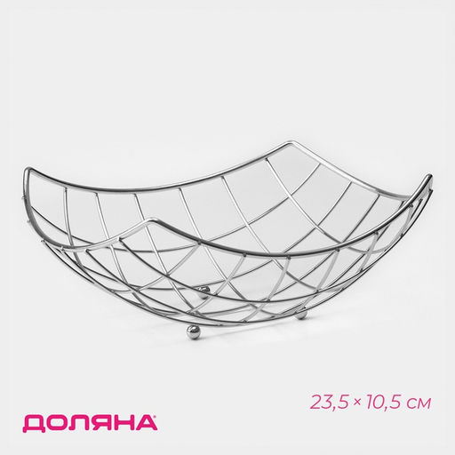 Фруктовница Доляна «Решето», 23.5×23.5×10.5 см, хромированная