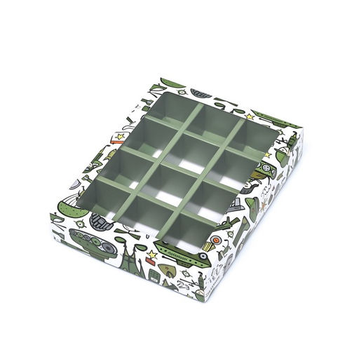 Цена за 2 шт. Коробка для 12 конфет 23 Февраля 19?15?3.6 см