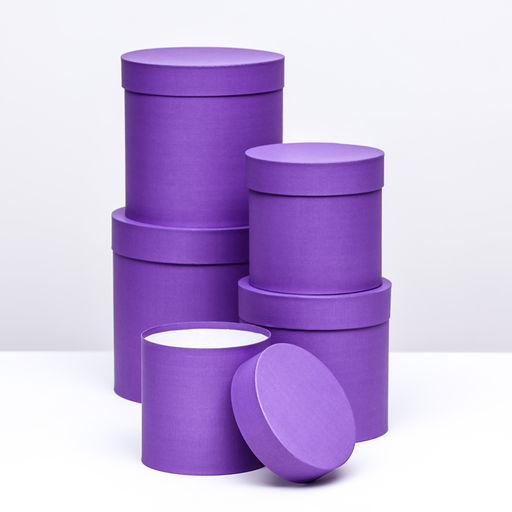 Набор шляпных коробок 5в1, темная лаванда, 23 х 23 - 15 х 15 см - Simaland фото 2