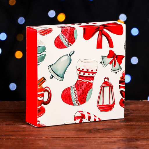 Цена за 2 шт. Коробка под 9 конфет Новогодний фонарик, 13.7?13.7?3.5 см - Дарите счастье фото 3