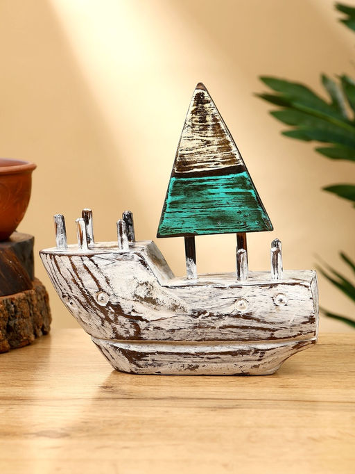 Сувенир «Кораблик», 16×6×17 см, дерево, коричнево-зелёный