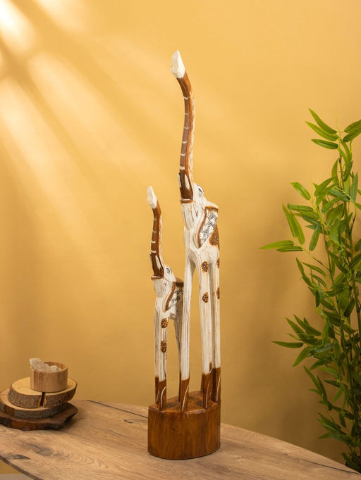 Сувенир «Слоны», 20×12×100 см, дерево, белый