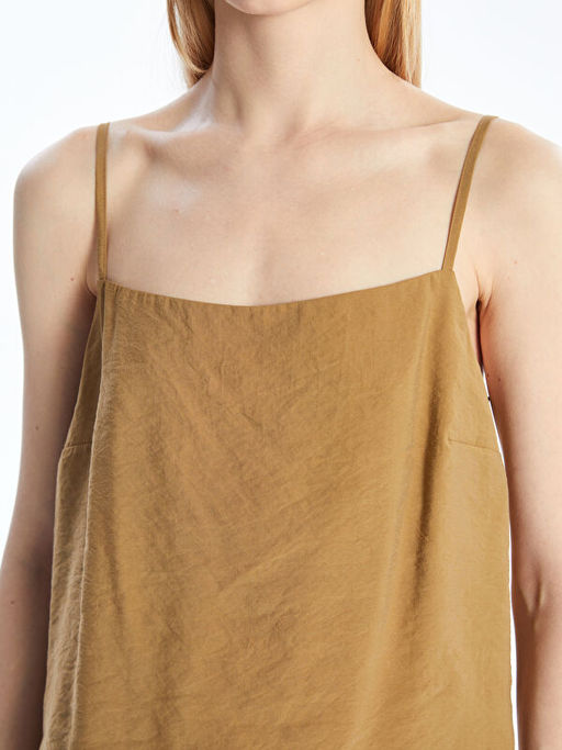 Kare Yaka Ask?l? Modal Kar???ml? Bluz