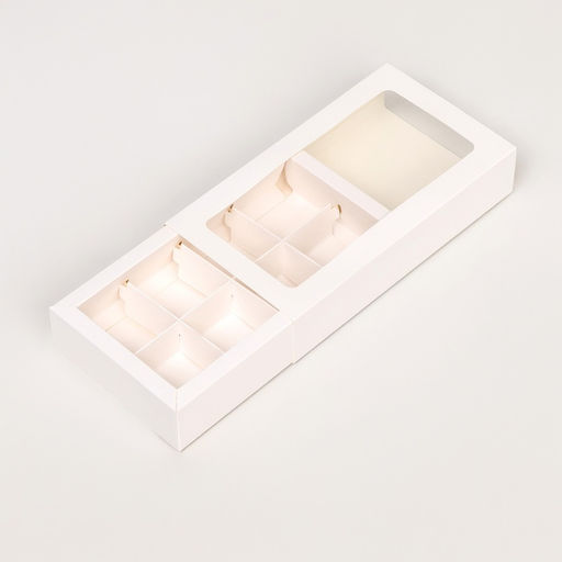 Цена за 5 шт. Коробка складная под 8 конфет, 18 х 10 х 3,5 см, белая - Simaland фото 4