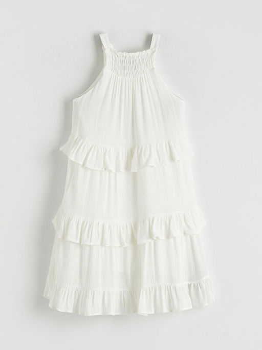 Kare Yaka F?rf?rl? K?z ?ocuk Elbise