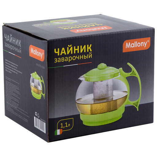 Чайник заварочный Decotto-1100, обьем 1.1л, с пл. ручкой, фильтр нерж, арт.910113