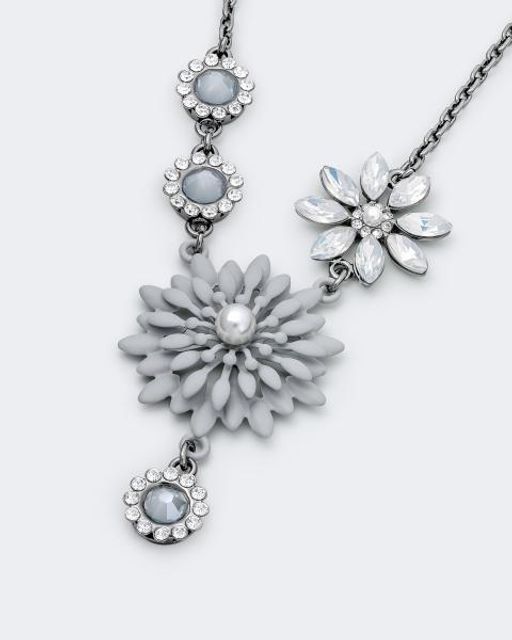 Selena. Medea Комплект серый: колье + серьги