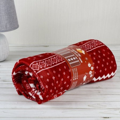 Плед флисовый 150х200 см Красный с белыми снежинками / GP611-4 /уп 100/ 696142 - ГалеонТрейд фото 6