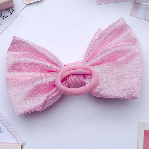 Цена за 6 шт. Бант для волос на резинке «Умница», двойной, 10 см, розовый