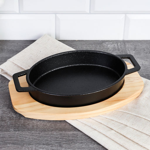 Сковорода чугунная 21 см на подставке, овал арт. CHG-21-851 (747851)