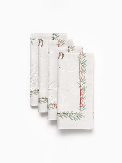 Набор салфеток сервировочных «Этель. Новогоднее чудо», 40×40 см - 4 шт., серые