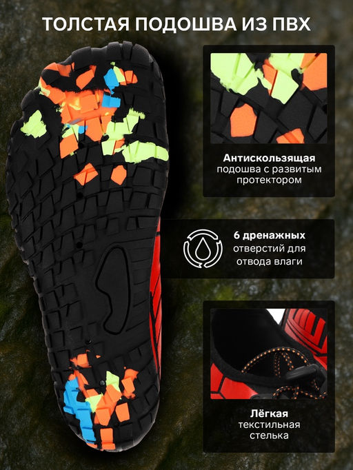Аквашузы ONLYTOP Cyber Red, р. 37-38