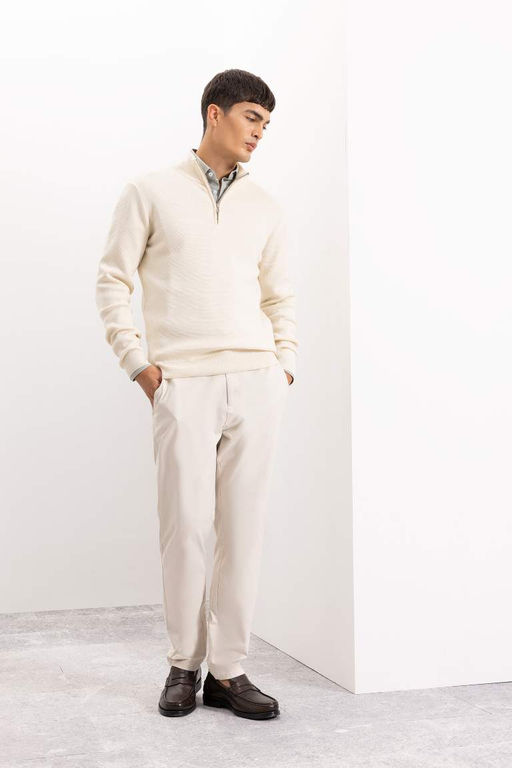 Зауженные брюки-чинос из парусины с карманами - Defacto фото 4