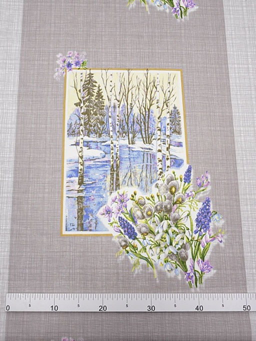 Рогожка Весна, ш.1.5м, хлопок-100%, 165гр/м.кв, раппорт 64см - Купава фото 5