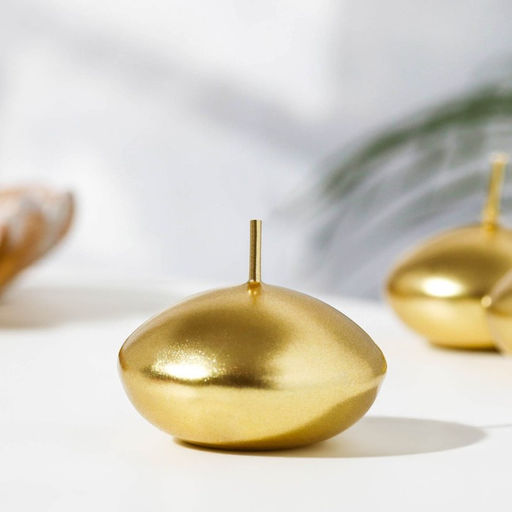 Набор свечей плавающих «Овал», 6 шт., золотистая, 4×2 см