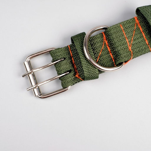 Ошейник четырехслойный, 64 х 4 см, ОШ 50-58 см, полиэстер, зелёный - Пижон фото 4