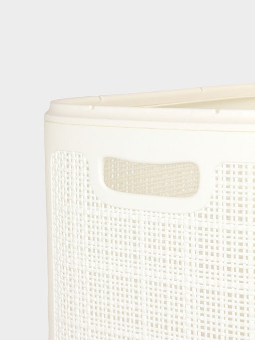 Плетёная корзина для белья с крышкой "Лён" 100л 43×32×80см, цвет белый