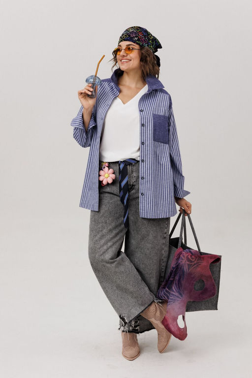 Рубашка ANELLI 1800 предгрозовая синь фото 5