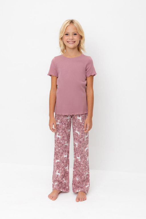 К 1636/морозная вишня,единороги пижама дет