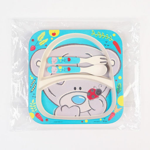 Набор детской бамбуковой посуды, 3 предмета: тарелка, вилка, ложка, Me To You  фото 9