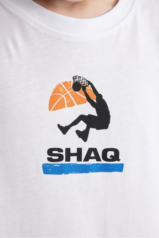 Футболка Oversize с круглым вырезом и короткими рукавами для мальчика Shaquille ONeal - Defacto фото 7