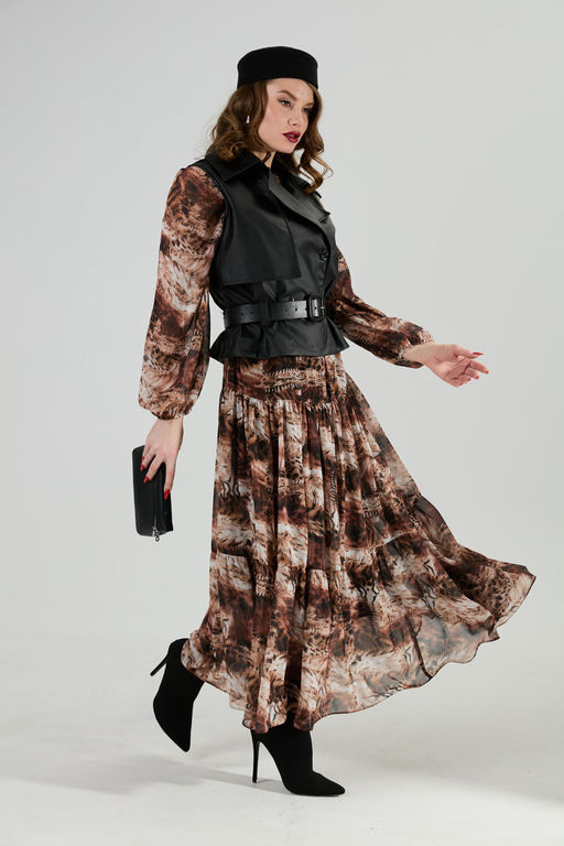 Костюм NIKVA н1022-2 чёрный и тигровая абстракция фото 4