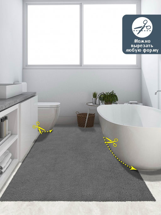 Коврик НАНОХЛОПОК SHAHINTEX 150х200 серый 03 S фото 5