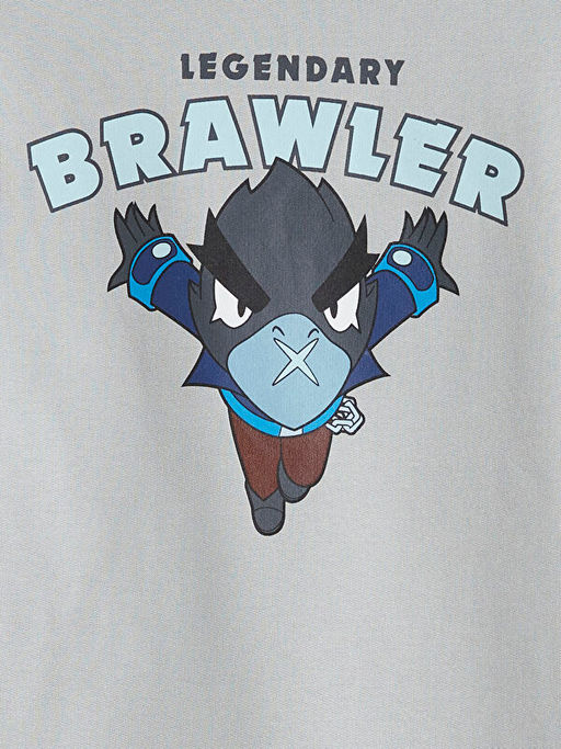 Bisiklet Yaka Brawl Stars Bask?l? Erkek ?ocuk Sweatshirt
