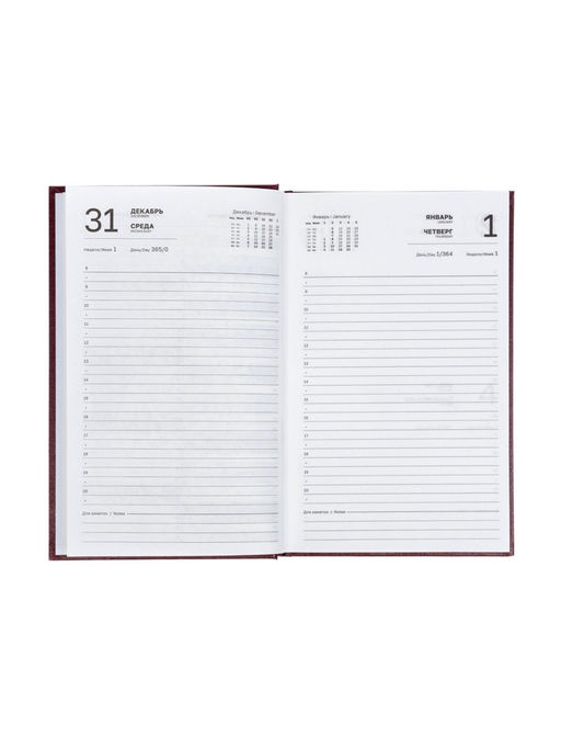Ежедневник датированный Calligrata, А5, 2026, твёрдая обложка из бумвинила, 168 листов, бордовый