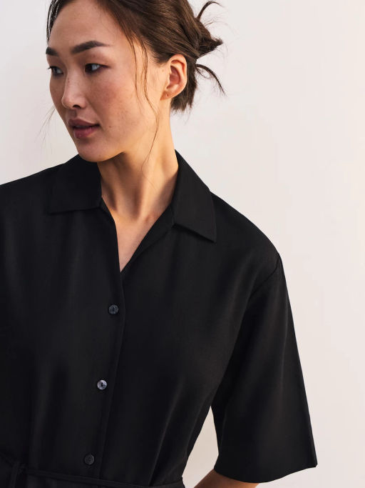 Льняное платье-рубашка с поясом ZR2605012904-50 / Zarina