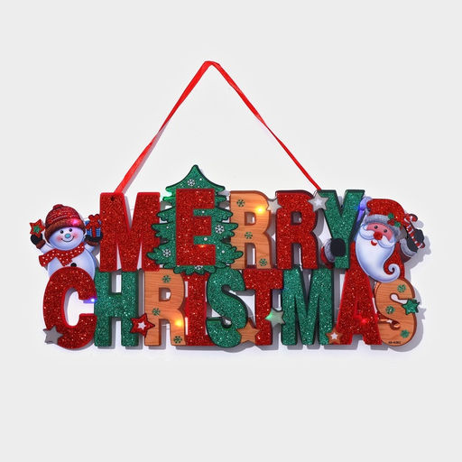 Новогоднее светящиеся украшение настенное Merry Christmas, подвеска, 19?41 см