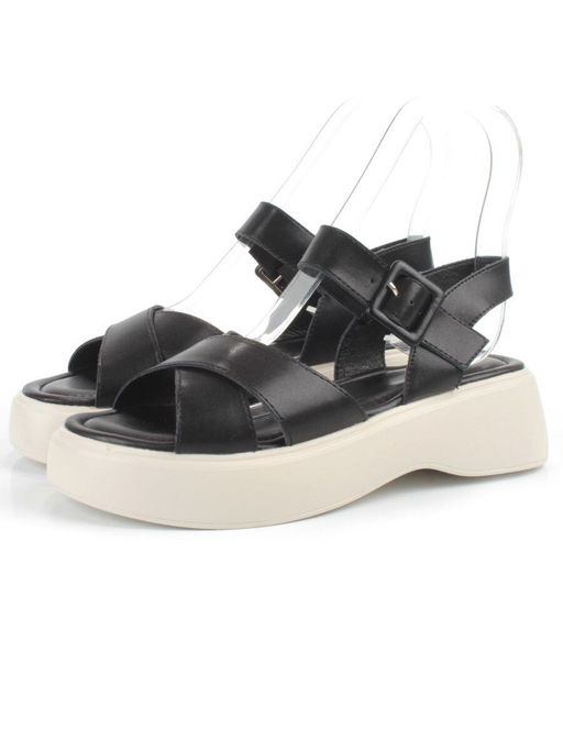 08-PEY256-2 BLACK Босоножки женские (натуральная кожа)