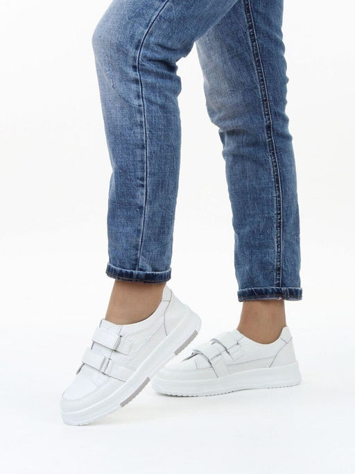 03-C138-9 WHITE Полуботинки спортивные женские (натуральная кожа)