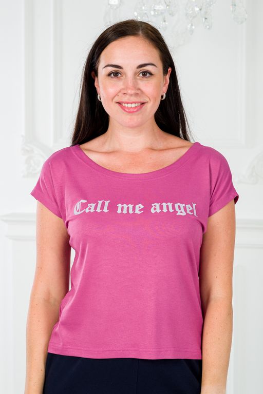 Футболка женская из вискозы Лирика брусника Call me angel - Амадэль фото 2