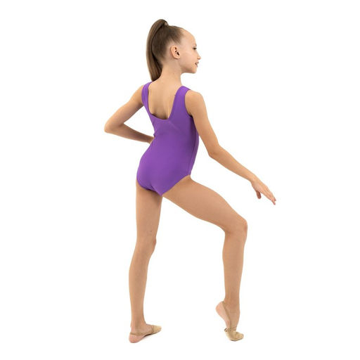Купальник гимнастический Grace Dance, на широких бретелях, р. 42, цвет фиолетовый  фото 6