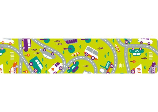 Кинезио тейп BBTape 5 см х 17 м машинки лайм серия SMILE  фото 2