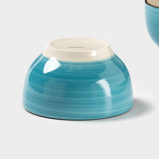 Набор посуды Доляна «Бриз», 6 предметов: кружка 360 мл, салатник 800 мл, тарелка d=19 см, керамика, голубой