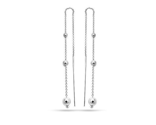 Серьги из серебра без вставки, ТЦС-46