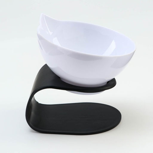 Миска белая на чёрной подставке 13 х 13 х 13,5 см - Пижон фото 2