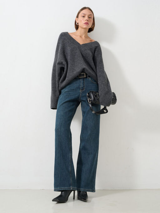 Джинсы женские утепленные темно-синие Bochetti