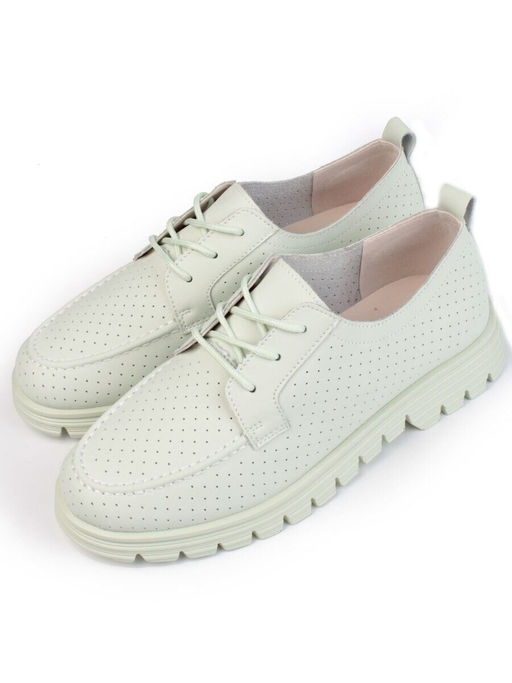 03-PDD161-3 LT. GREEN Полуботинки женские (натуральная кожа)