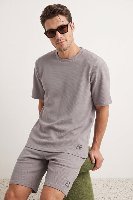 Gri Regular Fit _rme _ortlu Pijama Tak_m_ TMNSS23PT00032 - Trendyolmilla фото 2