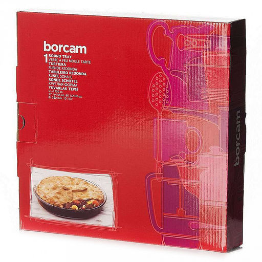 Боркам (Borcam) Форма стеклянная жаропрочная 1,72л, д26см, h5см, волнистый бортик, цветная коробка, Pasabahce (Турция) - Домашняя мода фото 2