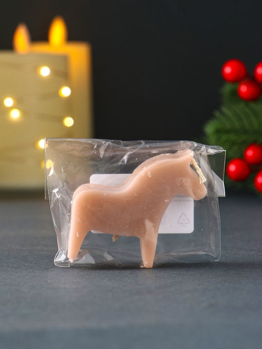 Свеча декоративная «Лошадка мини», 55×50 мм, бежевый