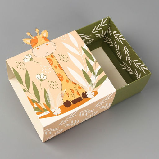 Цена за 2 шт. Коробка подарочная складная, упаковка, «Жирафик», 15 х 15 х 8 см