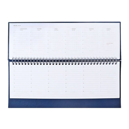 Планинг недатированный 100 х 300 мм, 56 листов, на гребне, обложка из искусственной кожи, синий - Calligrata фото 6