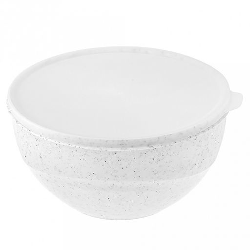 Салатник пластмассовый "Granite" 3л, 22,5х22х11,5см, с крышкой, белый (Россия)