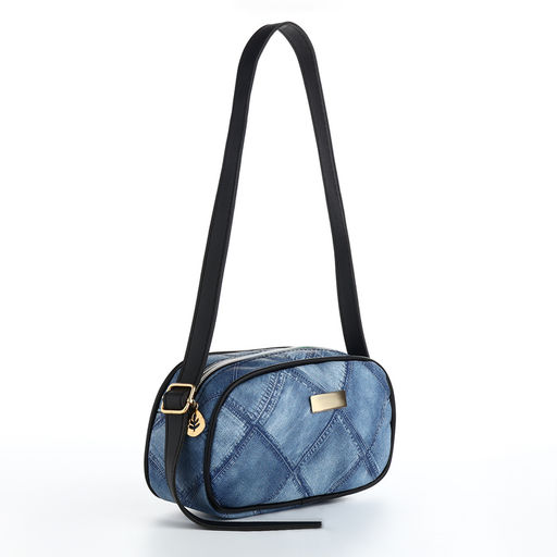 Сумка женская кросс-боди на молнии, 20.5×6.5×11.5 см, синяя