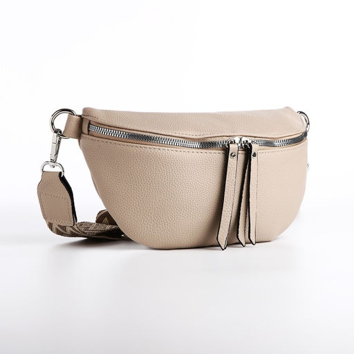 Сумка женская кросс-боди на молнии, 26×10×16 см, бежевая