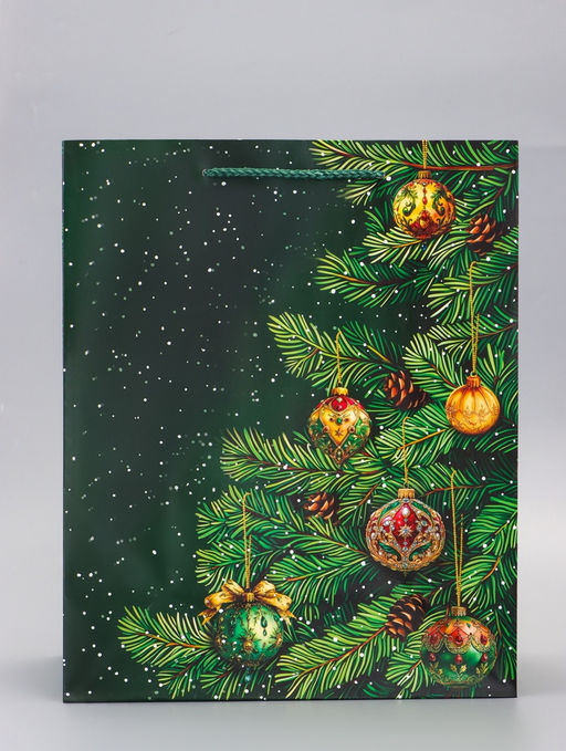 Цена за 2 шт. Пакет подарочный новогодний ламинированный, «Новый Год» , 26×12×32 см